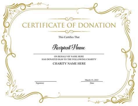 Certificate Donation Template